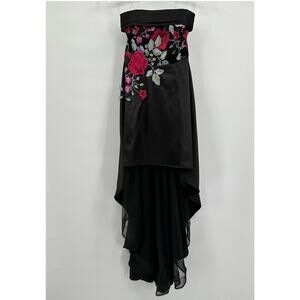 Social Code Women Dress Size 11 Strapless Embroidered Whimsigoth Floral Romantic